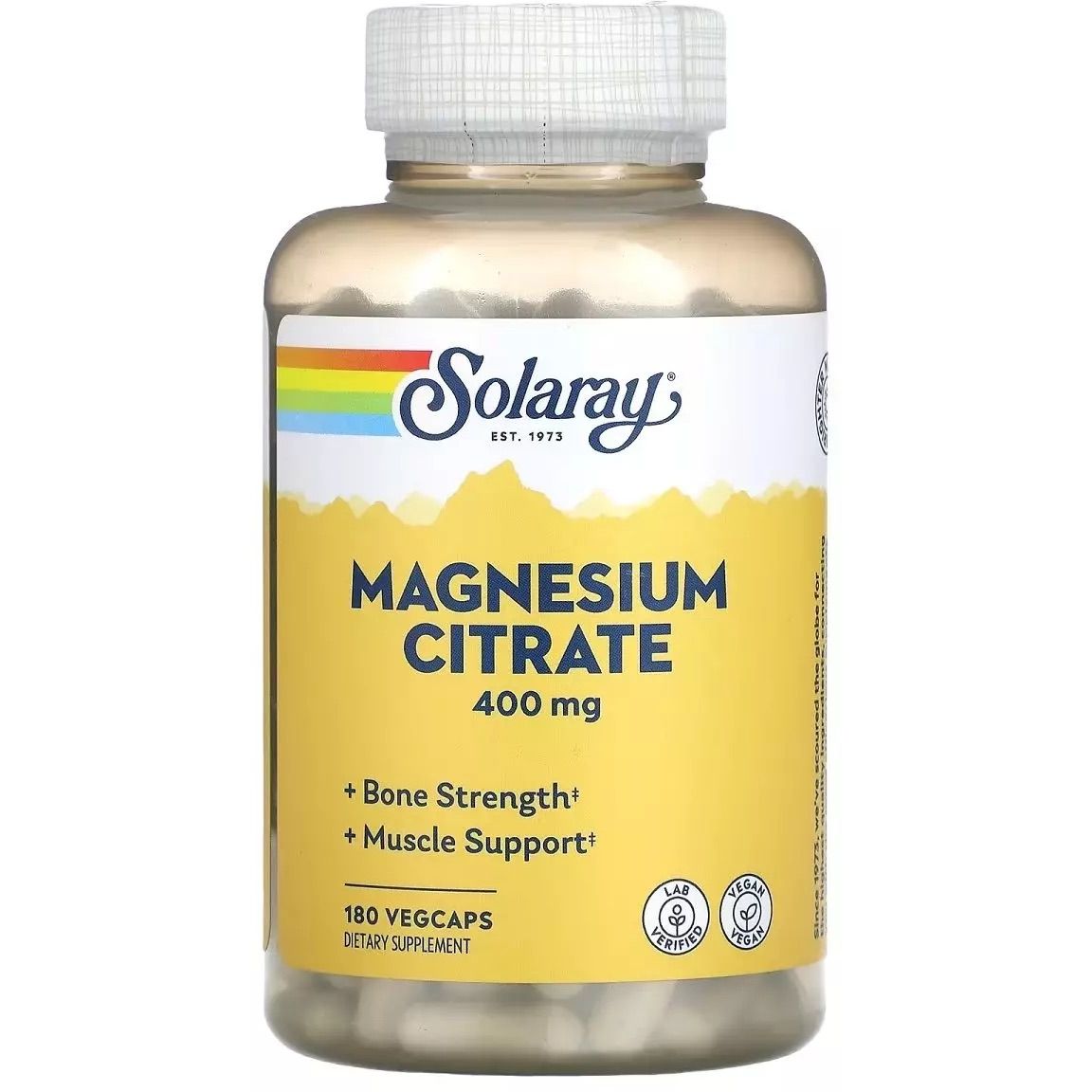 Цитрат магния Solaray Magnesium Citrate 400 мг 180 капсул - фото 1