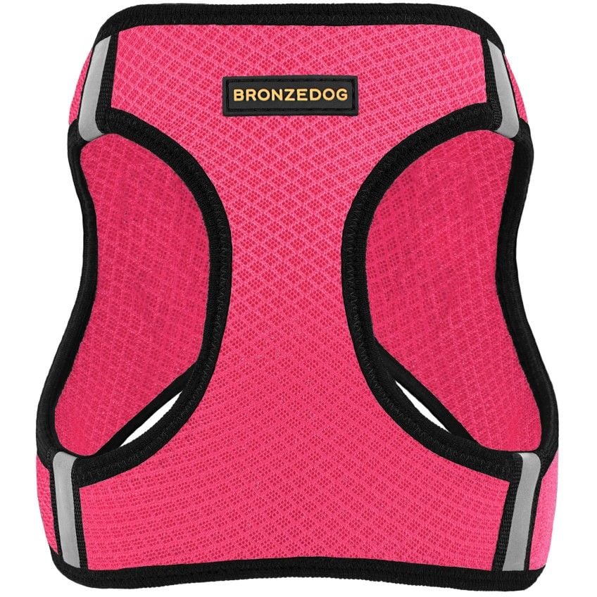 Шлейка для собак Bronzedog Mesh Vest, размер М, 42х47 см, розовая - фото 2