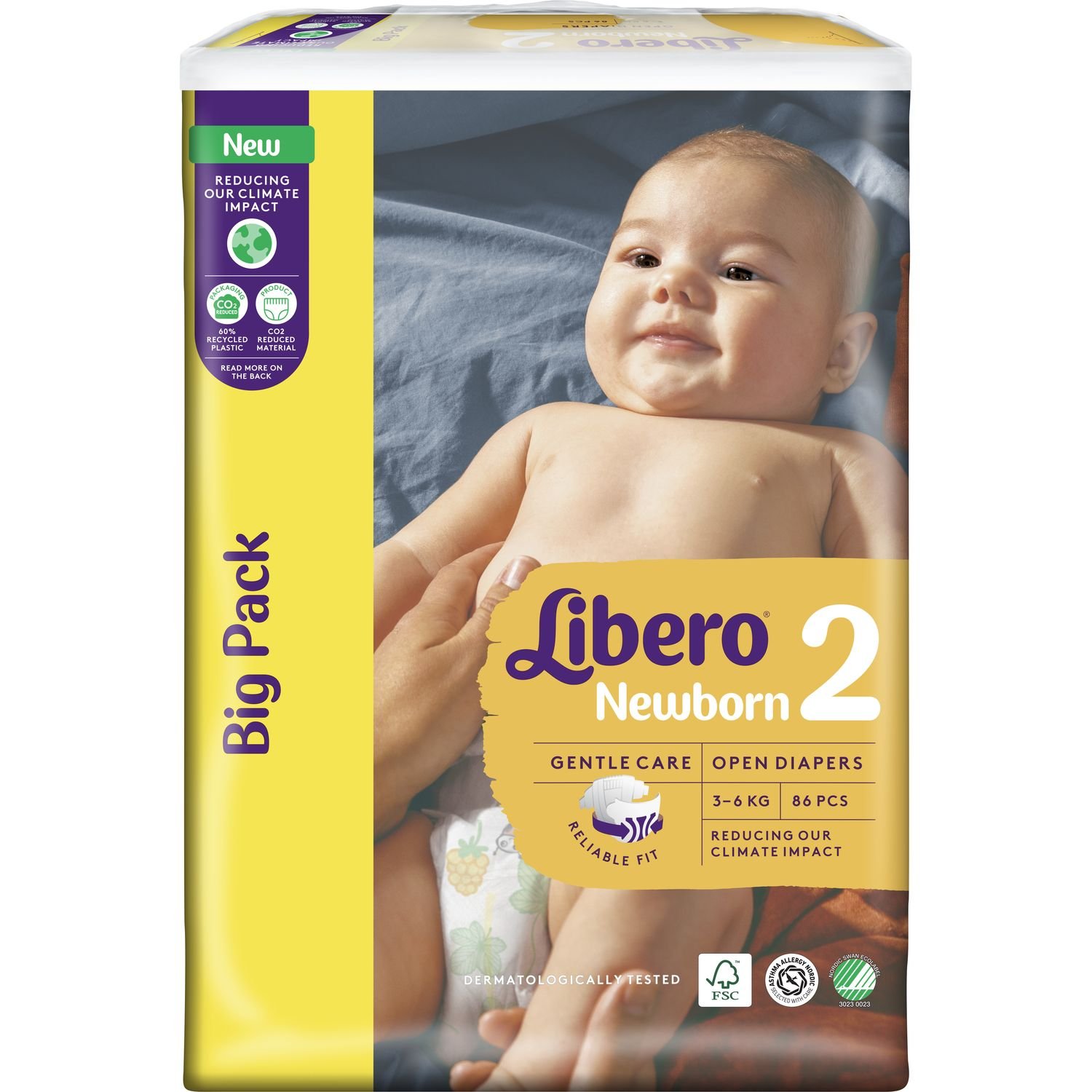 Підгузки Libero Newborn 2 (3-6 кг), 86 шт. (84001) - фото 2