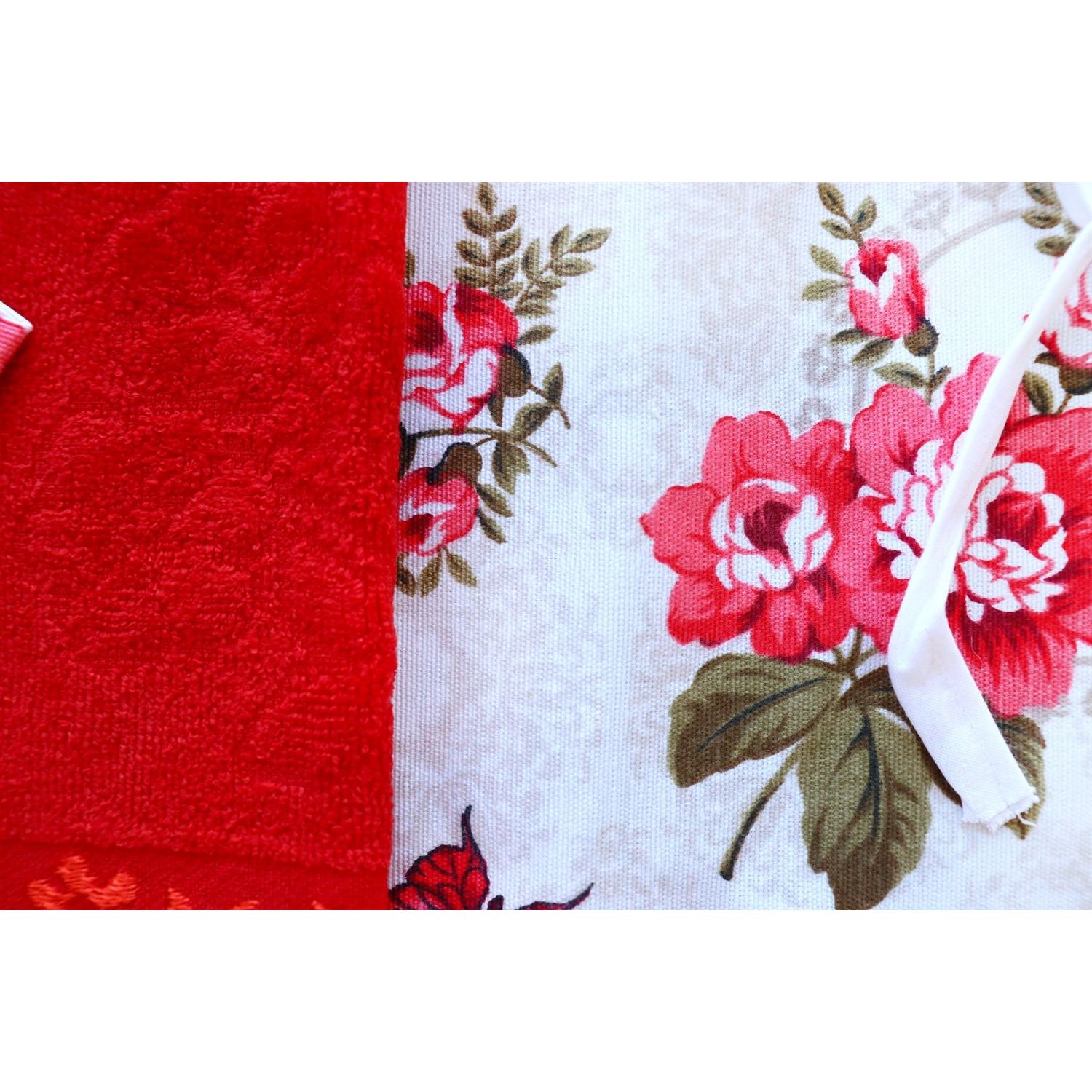 Набор для кухни IzziHome Flowers фартук + полотенце красное (607775) - фото 5