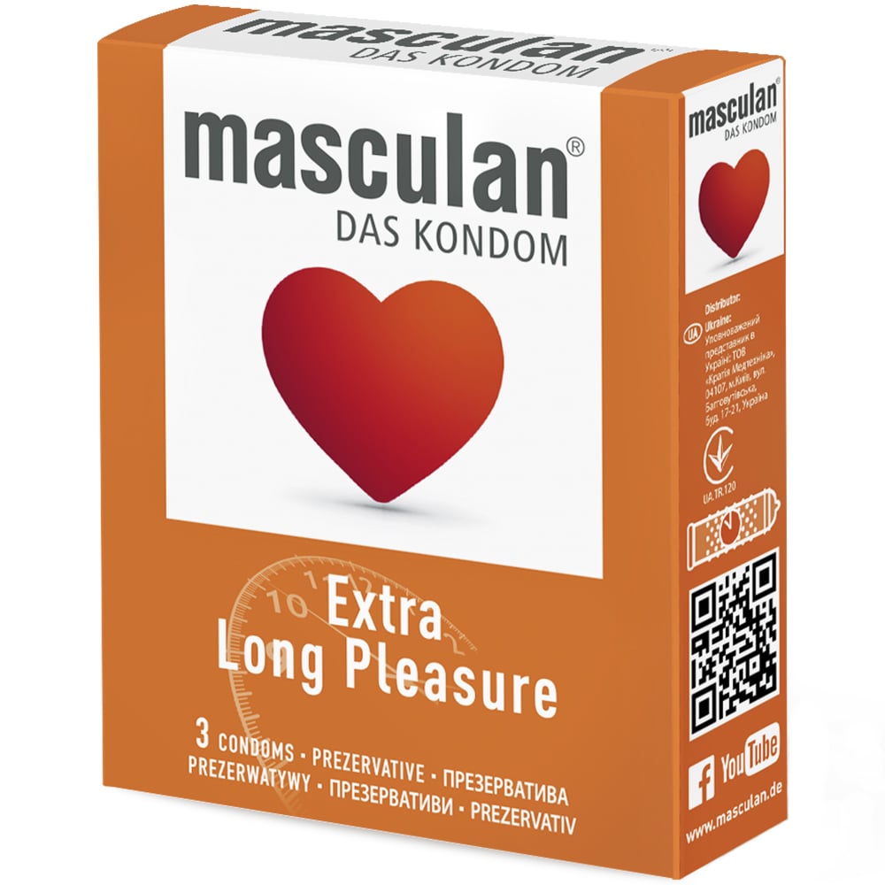 Презервативи Masculan Extra Long Pleasure продовжують задоволення 3 шт. - фото 1