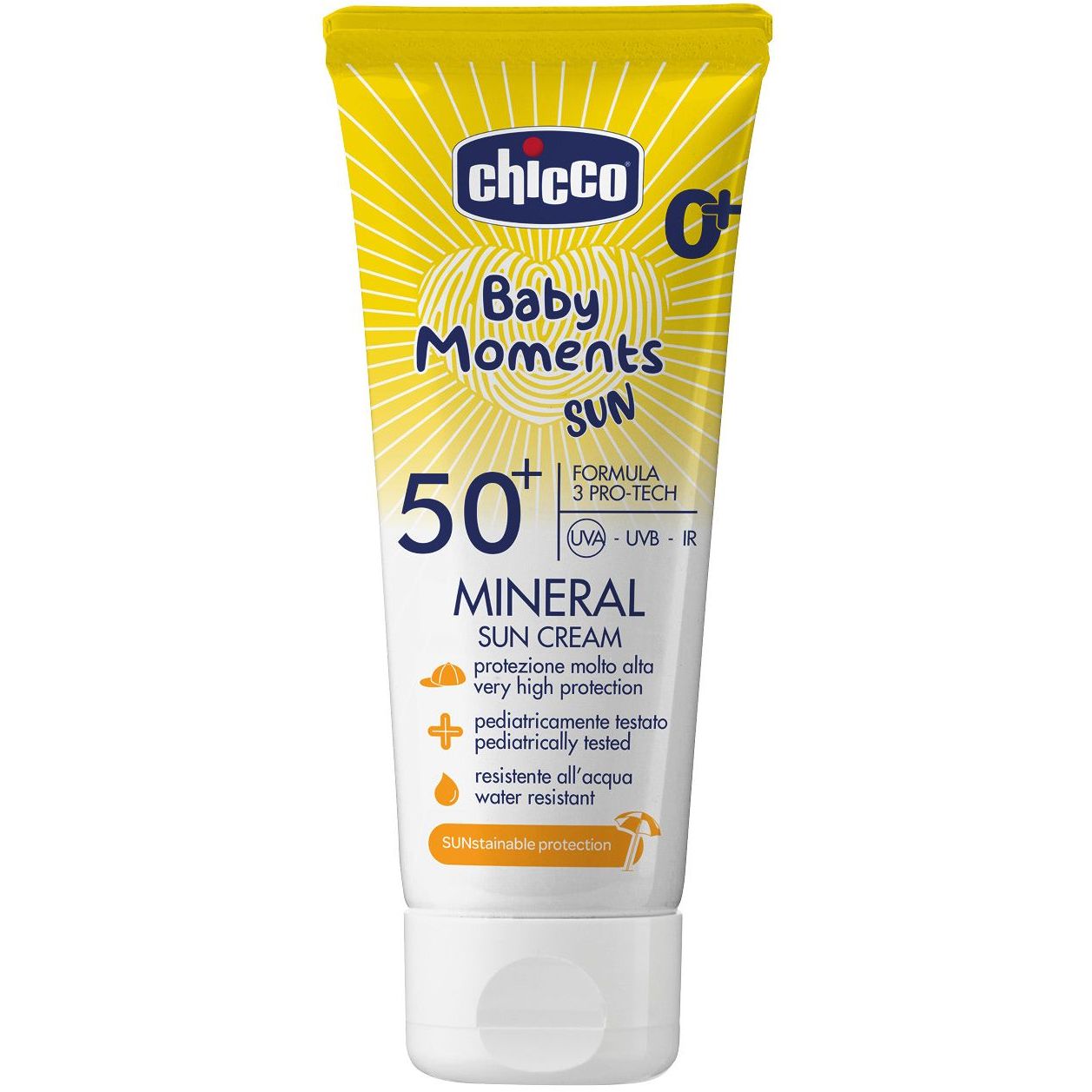 Крем солнцезащитный Chicco Baby Moments Sun SPF 50+, минеральный, 75 мл (11259.00) - фото 1