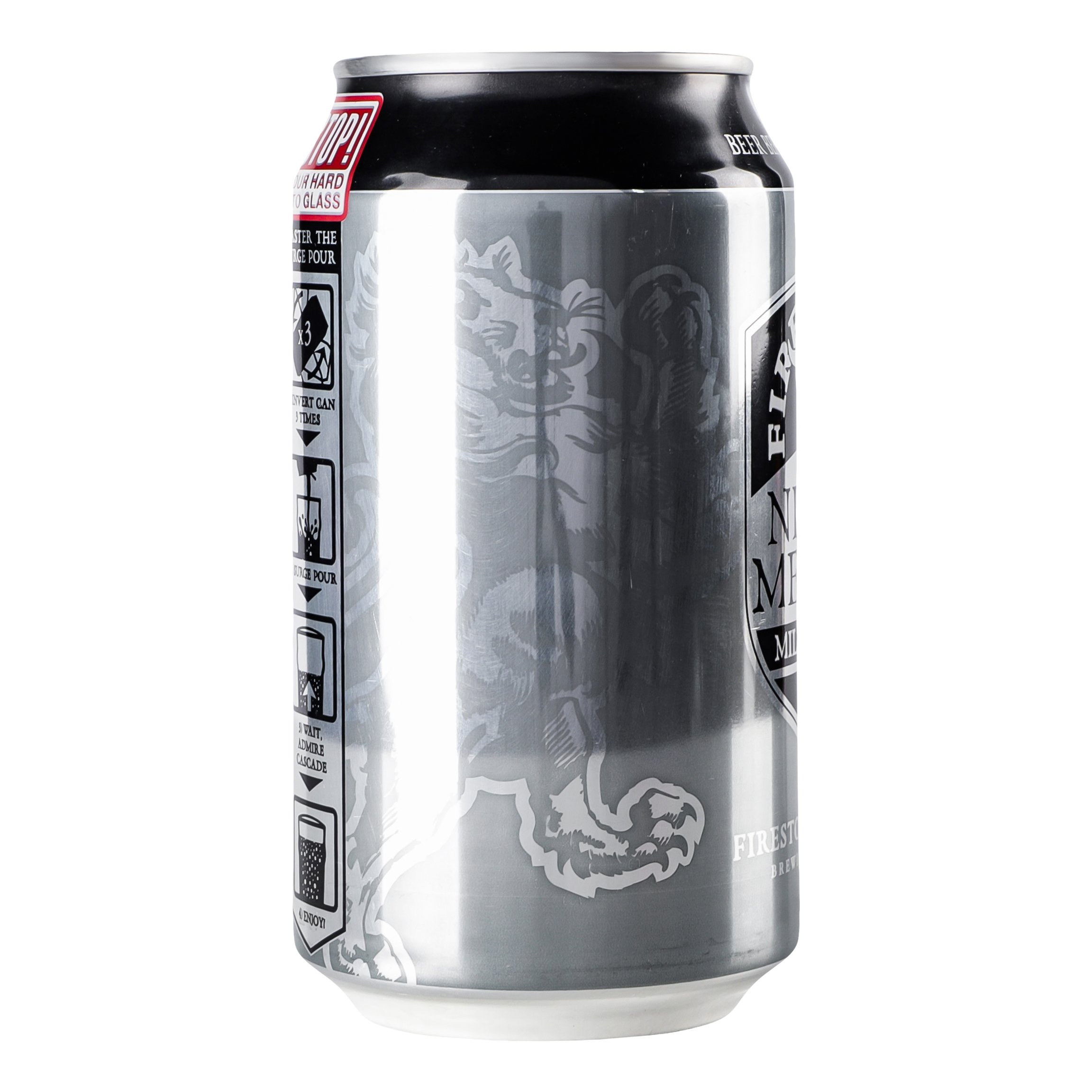 Пиво Firestone Walker Nitro Merlin Milk Stout, темное, 5,5 %, ж/б, 0,355 л (749215) - фото 3
