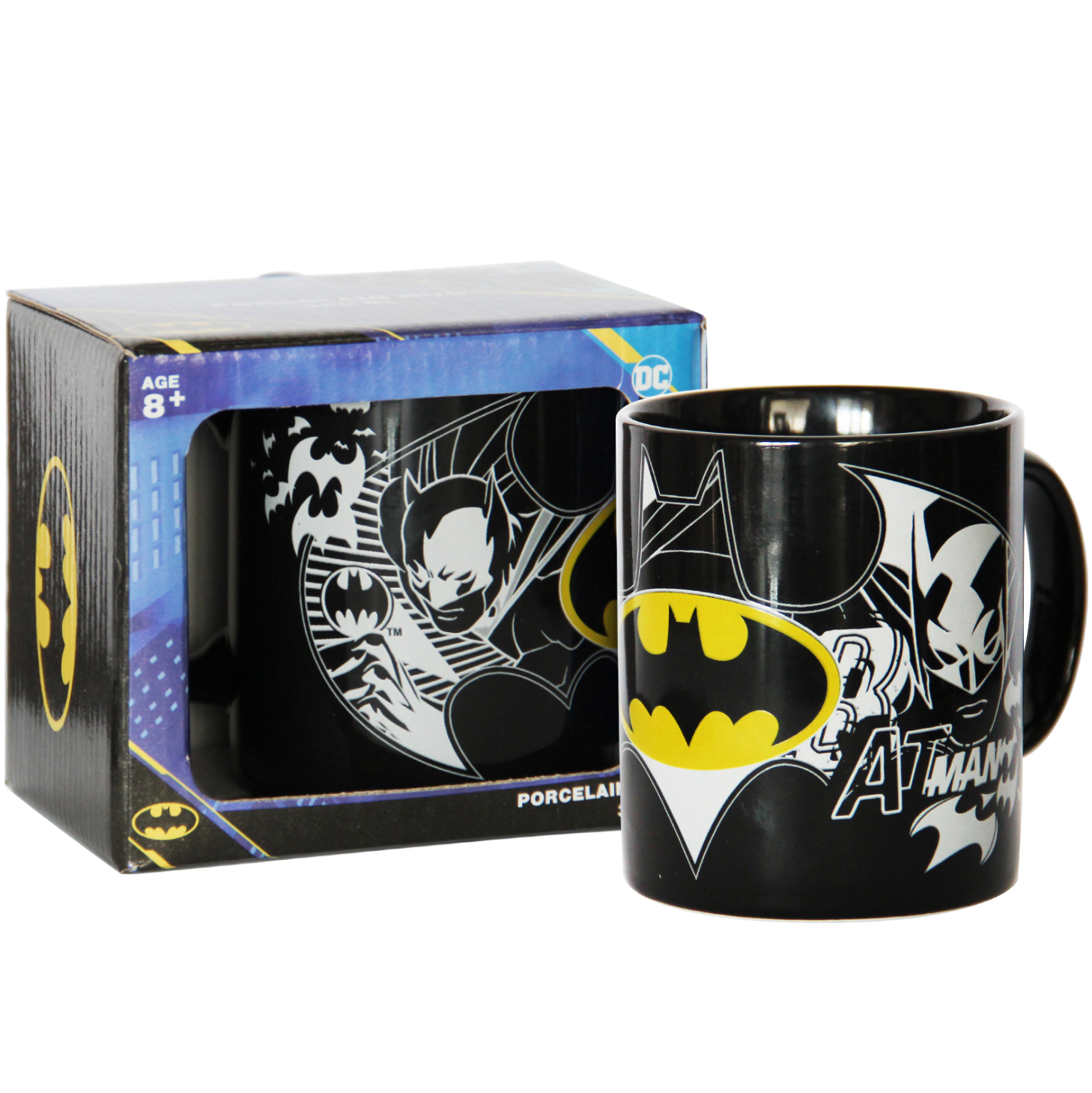 Чашка порцелянова Warner Bros Циліндр Batman core 350 мл чорна (76001616) - фото 1