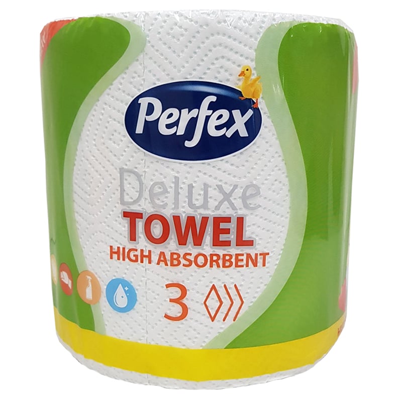 Бумажные полотенца Perfex Delux, трехслойные, 1 рулон - фото 1