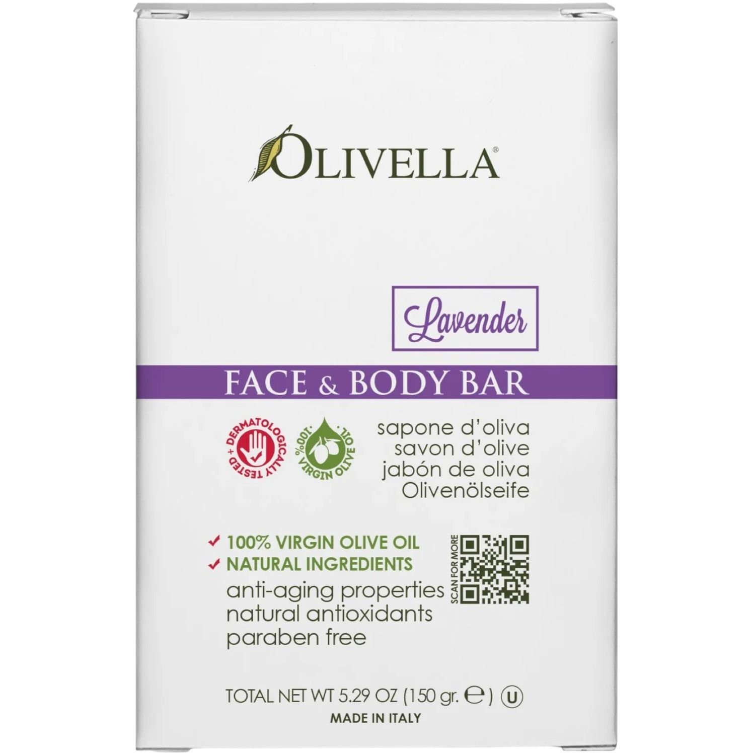 Мыло для лица и тела Olivella Лаванда на основе оливкового масла, 150 г - фото 2