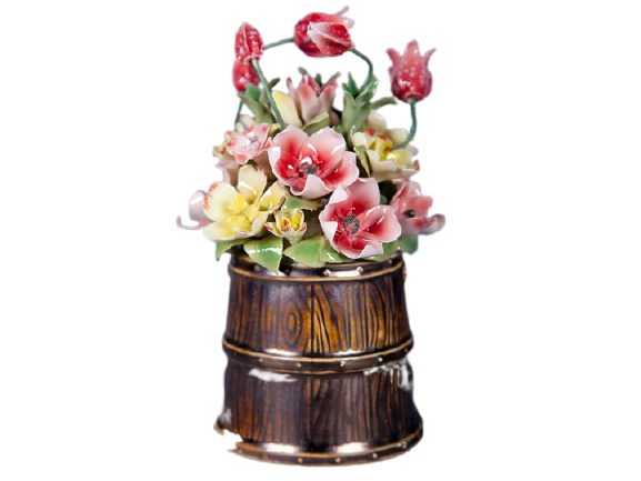Декоративна фігурка Lefard Кошик з квітами, 12х12х18 см (461-225) - фото 1