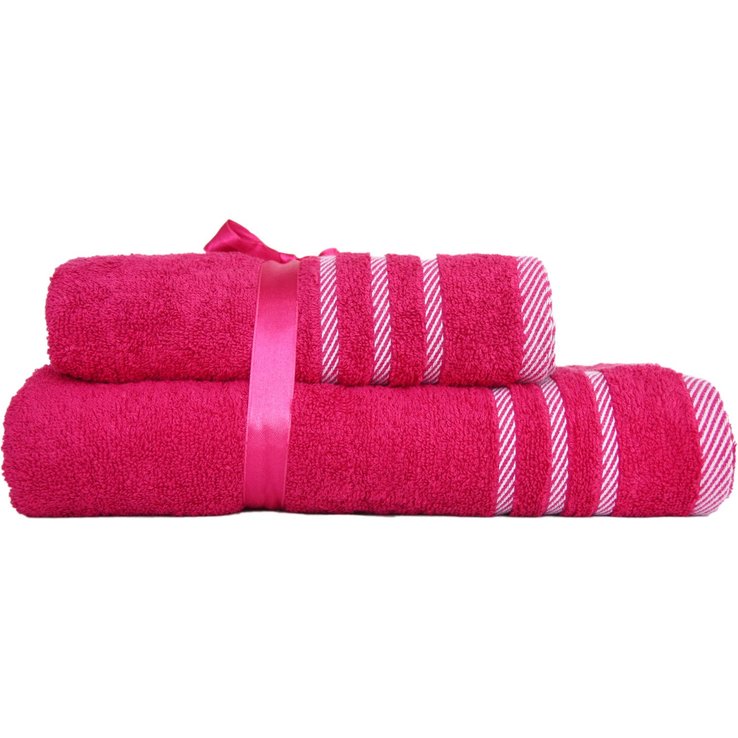 Набір рушників Izzihome Rubin Stripe2 fuchsia, 50х90 см, 70х130 см, фуксія (604125) - фото 2