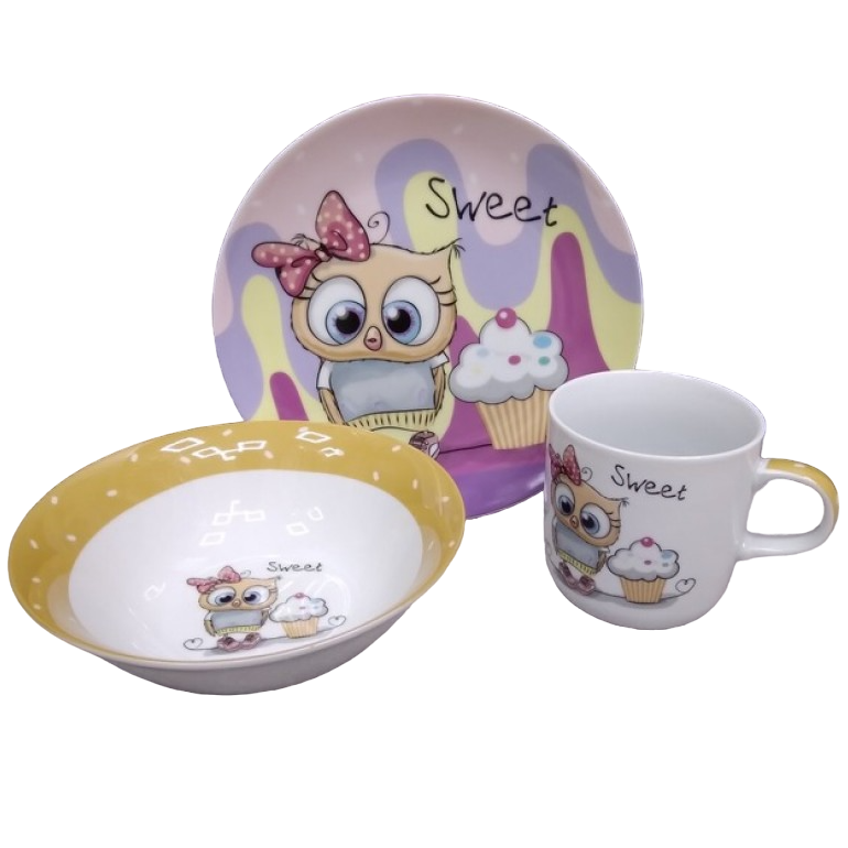 Набір дитячого посуду Limited Edition Sweet Owl, 3 предмети (6400434) - фото 1