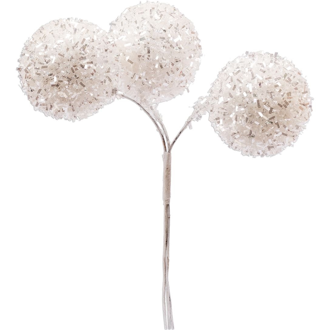 Декоративные шарики одуванчика Yes! Fun на стебле 1.7 см белые (974155) - фото 1