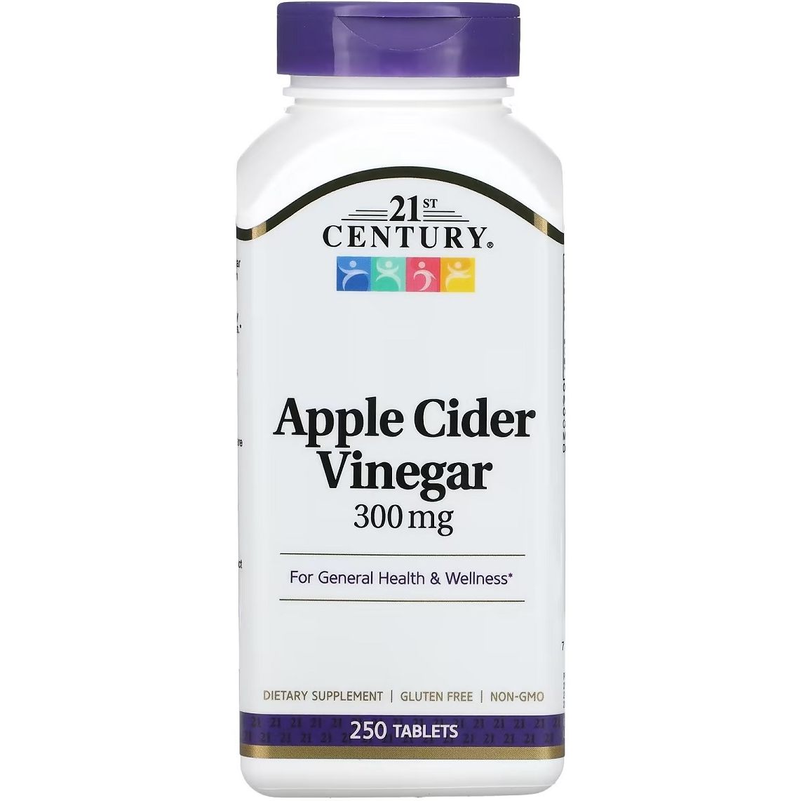 Яблочный уксус 21st Century Apple Cider Vinegar 300 мг 250 таблеток - фото 1