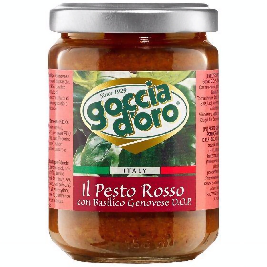 Соус Goccia d'Oro il Pesto Rosso Basilico Genovese червоний 130 г - фото 1