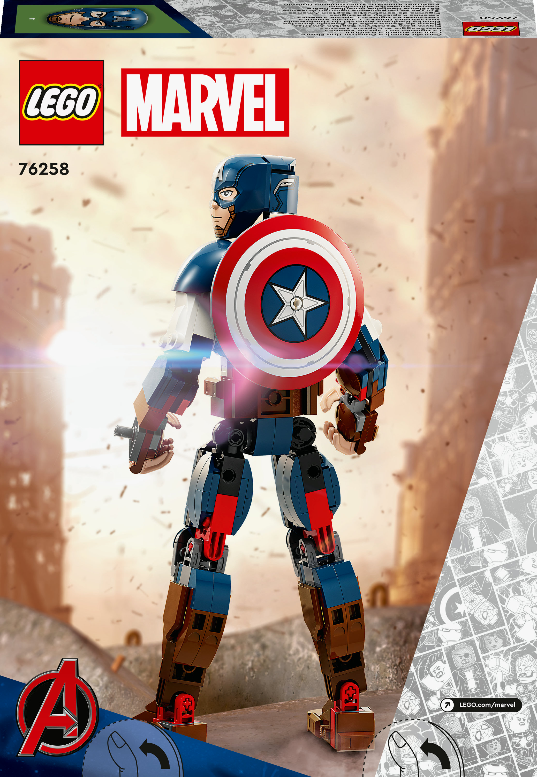 Конструктор LEGO Marvel Фигурка Капитана Америка для сборки, 310 деталей (76258) - фото 9