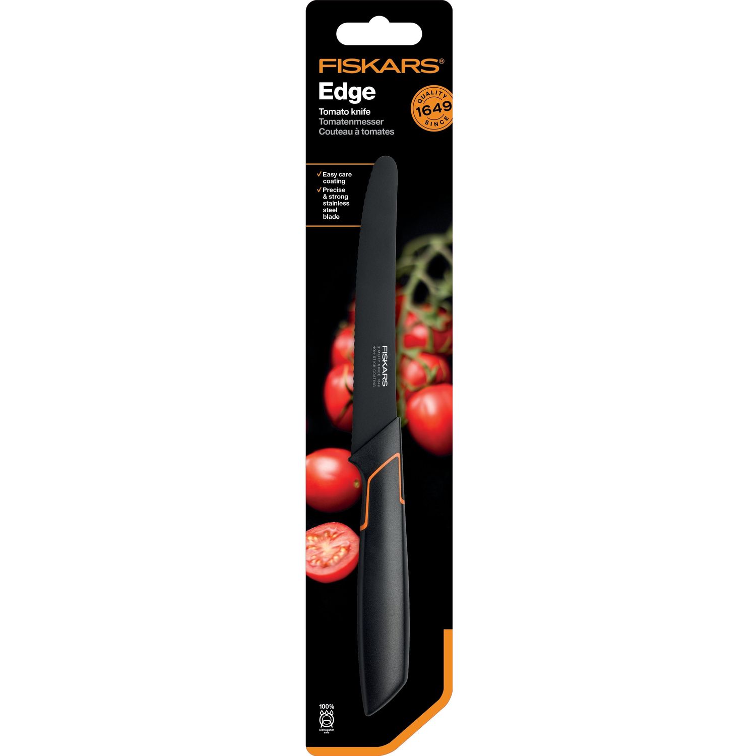 Ніж кухонний Fiskars Edge для томатів 12 см Black (1003092) - фото 2