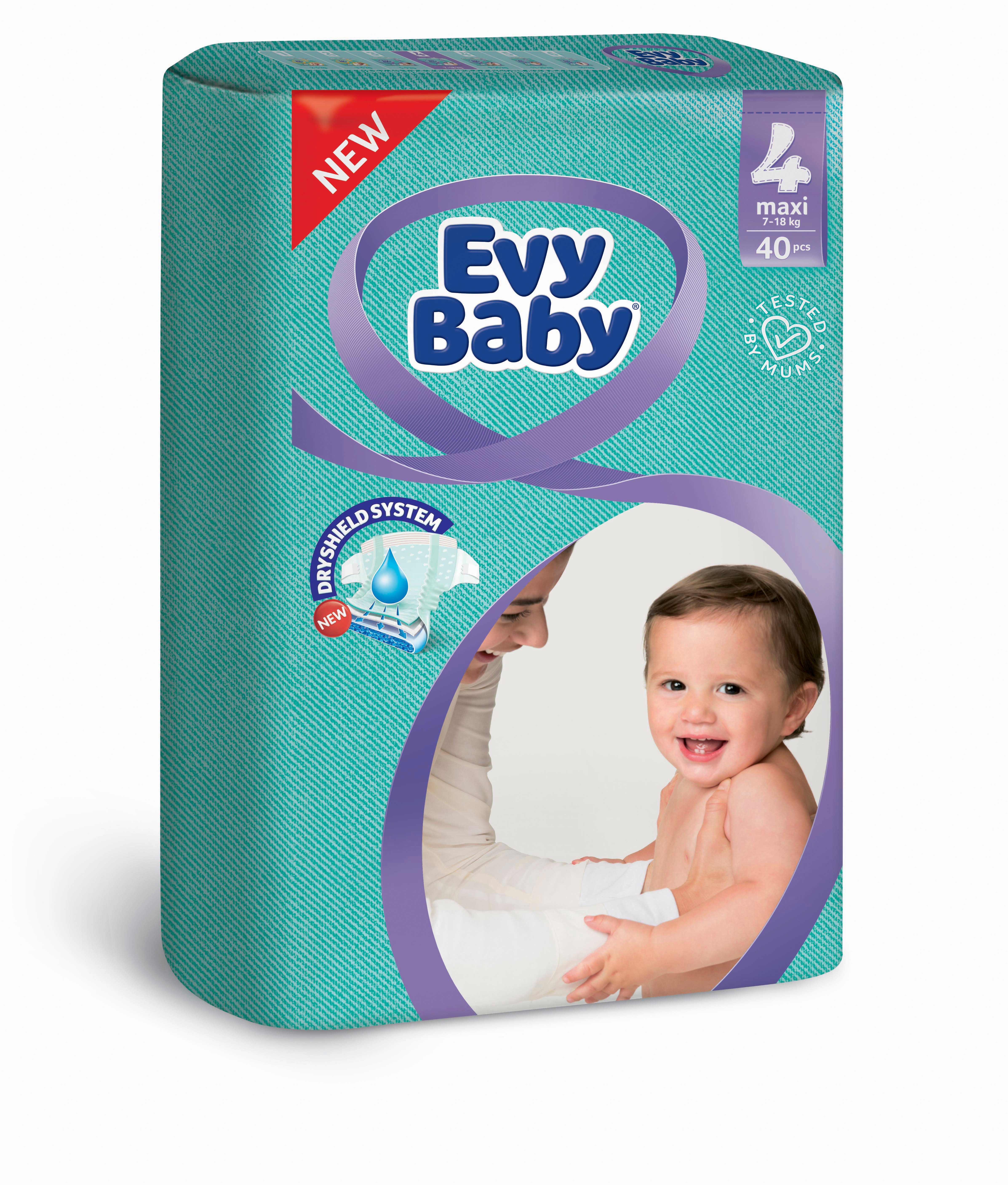 Подгузники Evy Baby 4 (7-18 кг), 40 шт. - фото 1