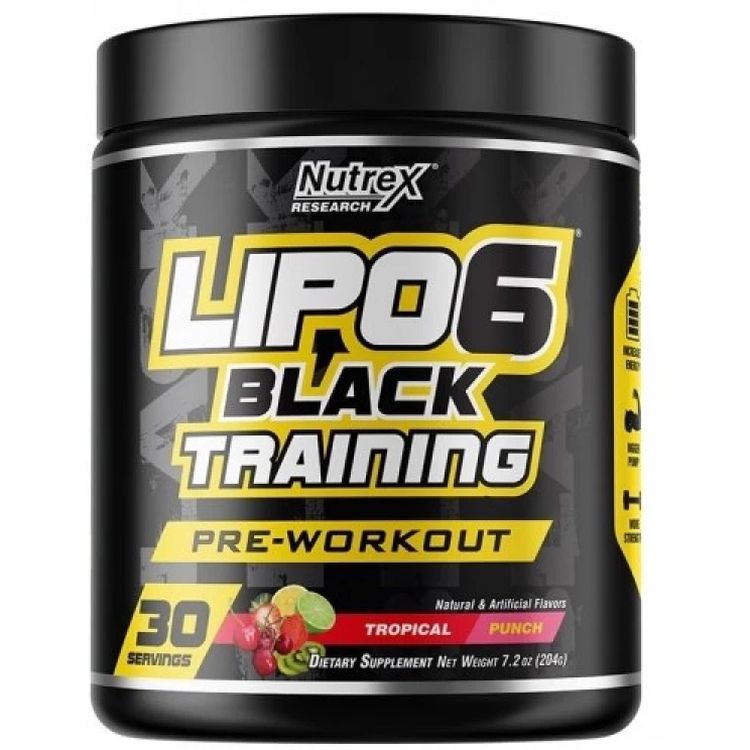 Передтренувальний комплекс Nutrex Research Lipo 6 Black Training Pre-Workout Тропічний пунш 189 г - фото 1