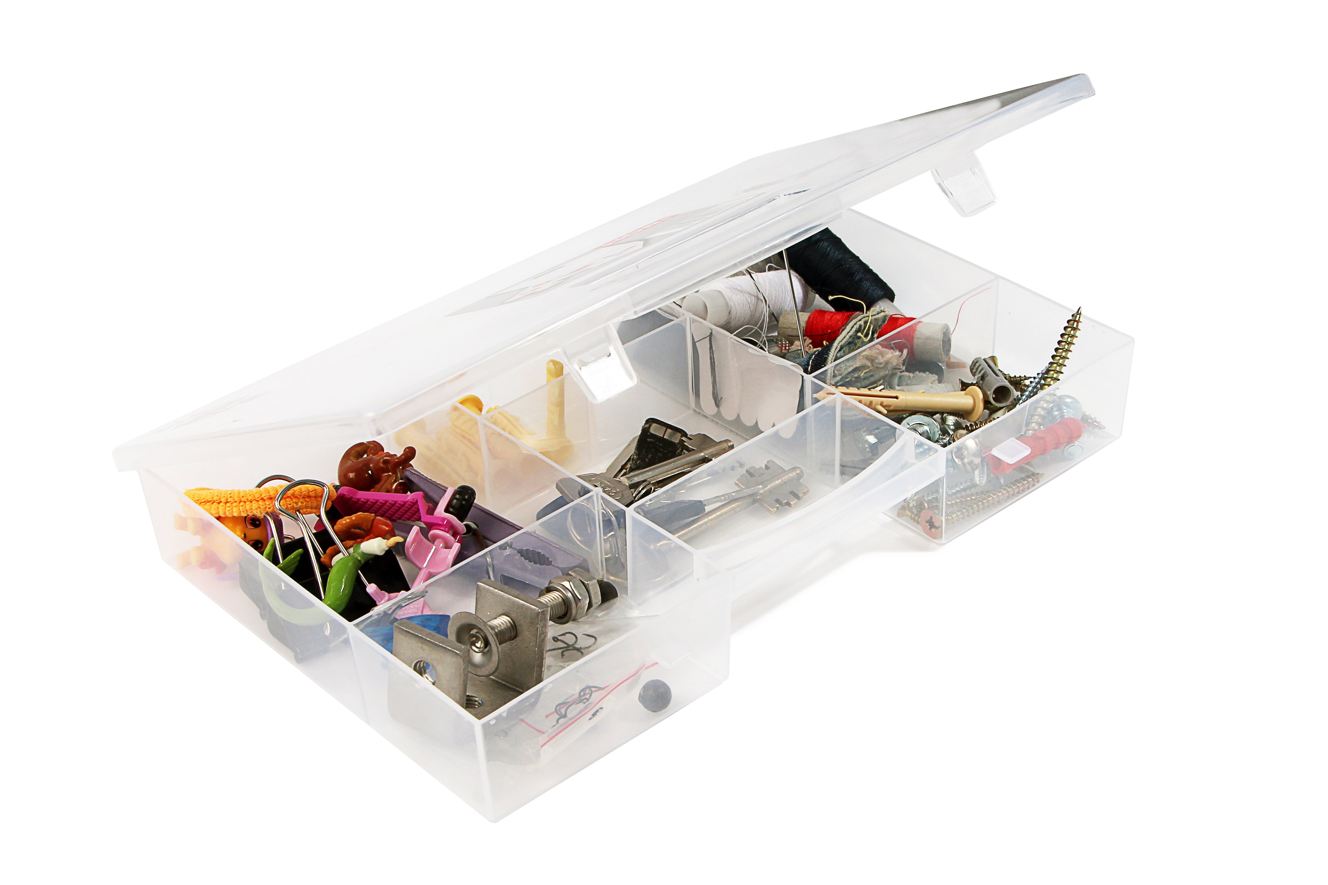 Ящик пластиковый с крышкой Heidrun Даймикс, 28х19,5х4 см, прозрачный (703) - фото 3