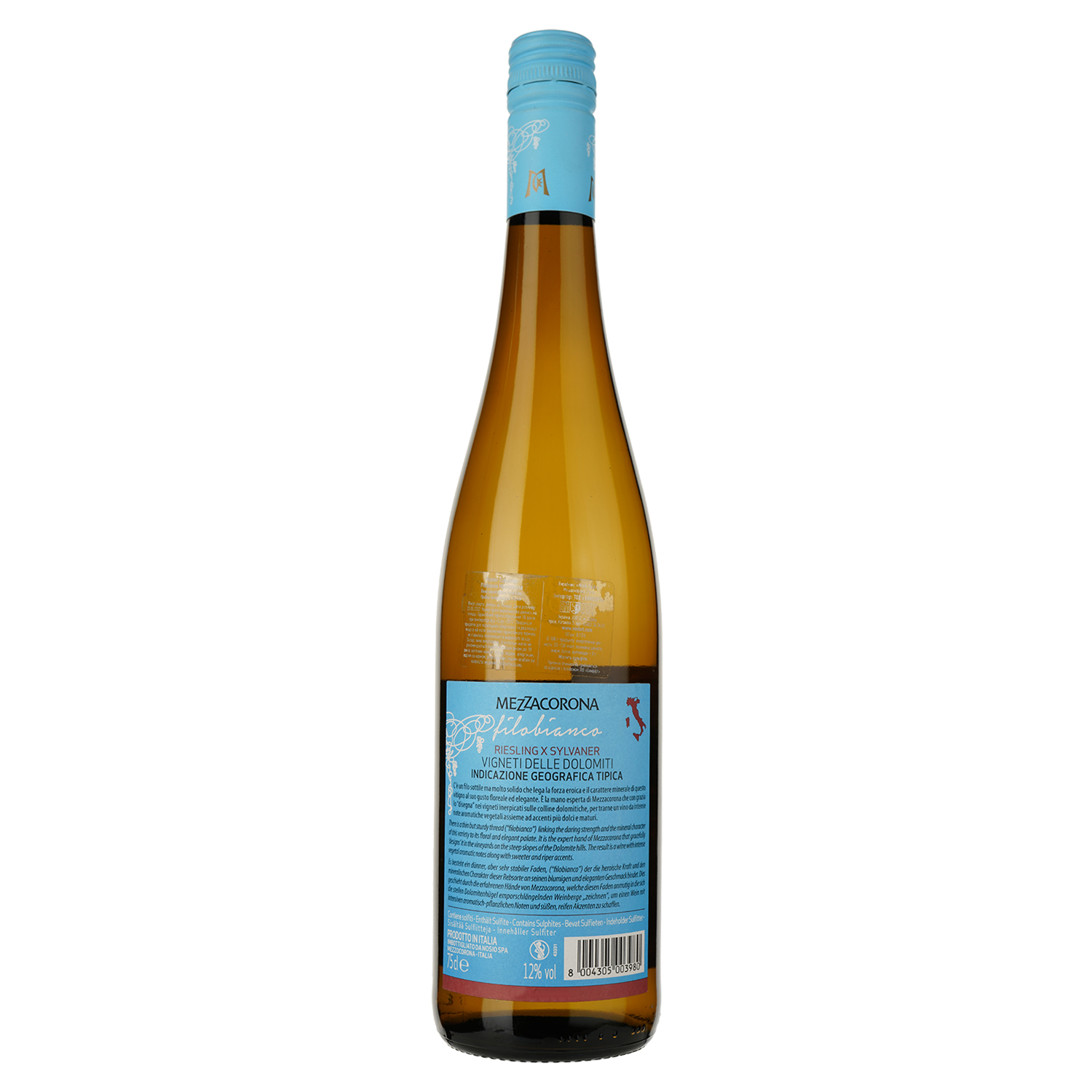 Вино Mezzacorona Filobianco, белое, сухое, 12%, 0,75 л - фото 1