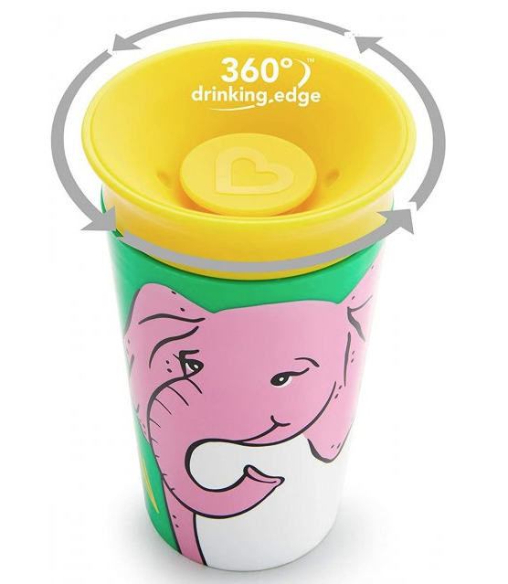 Чашка-непроливайка Munchkin Miracle 360 WildLove Слоник, 266 мл, желтый (05193201) - фото 2