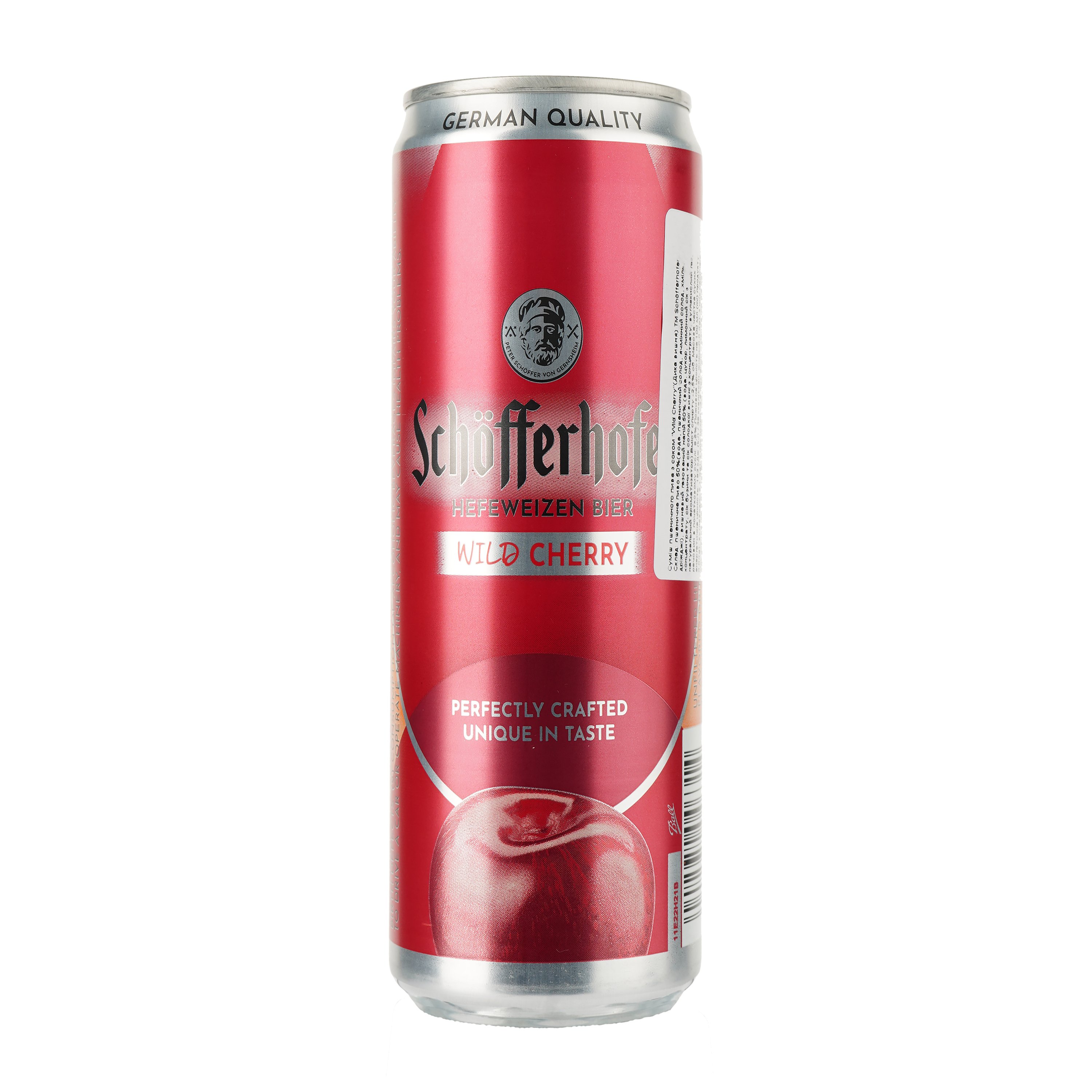 Пиво Schofferhofer Wild Cherry светлое нефильтрованное с соком, 2.5%, ж/б, 0.33 л - фото 1