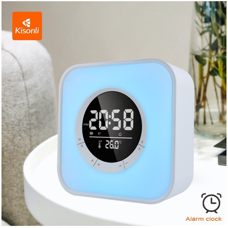 Портативная колонка часы будильник Kisonli Q6A Bluetooth 3600 mAh 5 Вт - фото 2