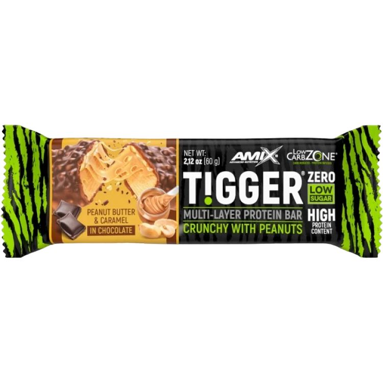 Батончик Amix TiggerZero Multi-Layer Protein Bar торт с арахисовым маслом 60 г - фото 1