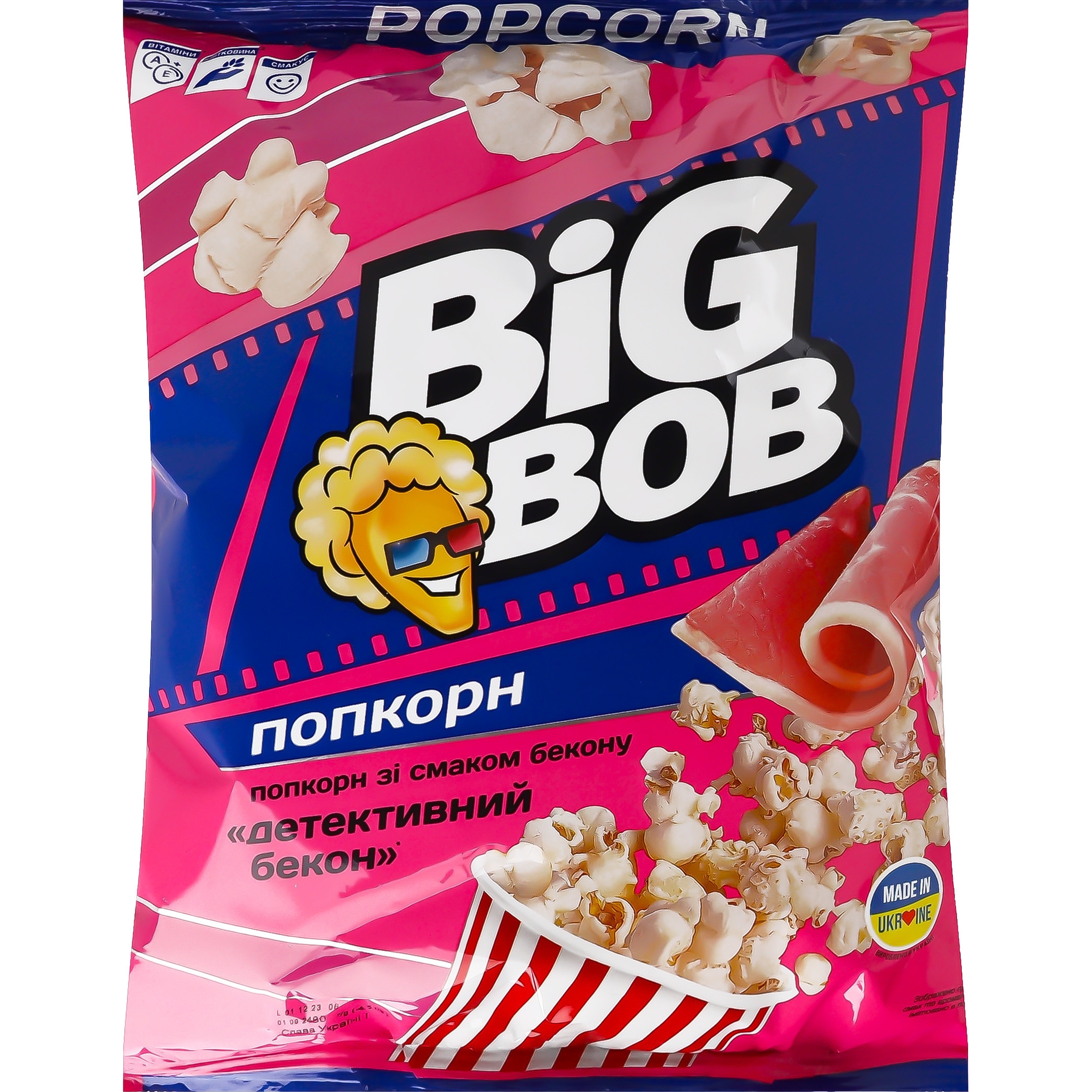 Попкорн Big Bob зі смаком бекону 80 г - фото 1