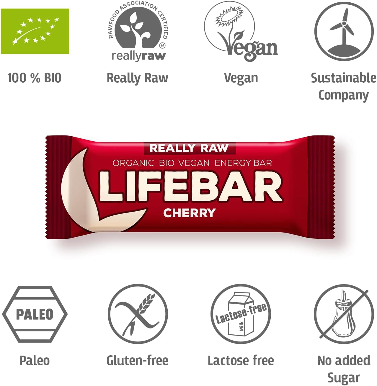 Батончик Lifefood Lifebar энергетический с вишней органический 47 г - фото 4