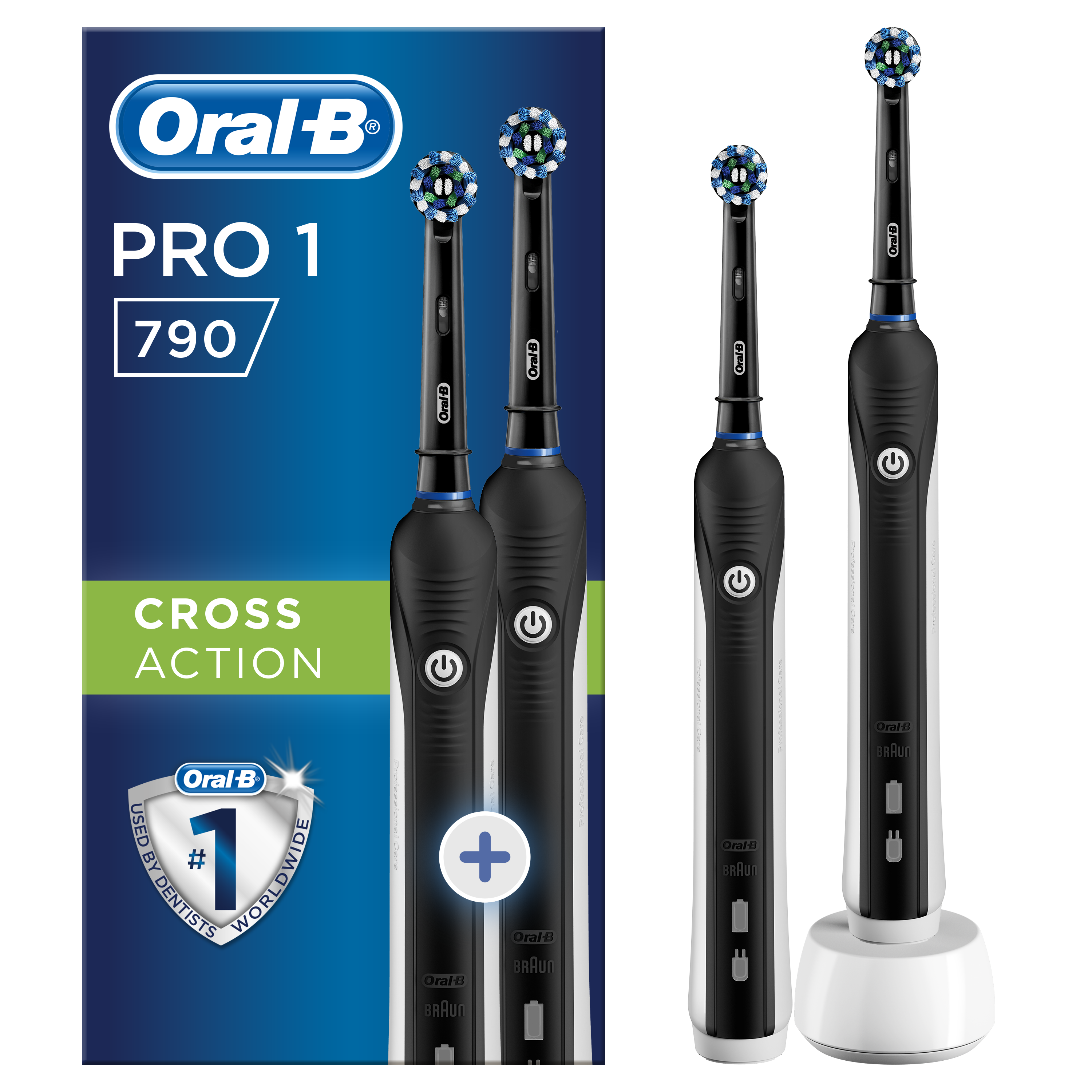 Электрическая зубная щётка Oral-B Pro 1 790 D16.523.1UH типа 3756, 2 шт. - фото 3