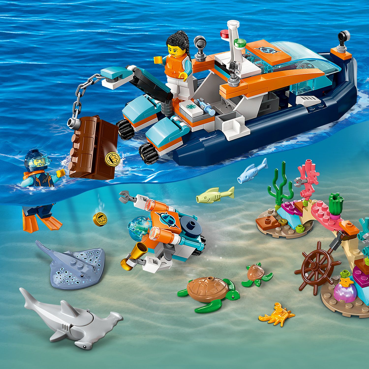 Конструктор LEGO City Дослідницький підводний човен, 182 деталі (60377) - фото 8
