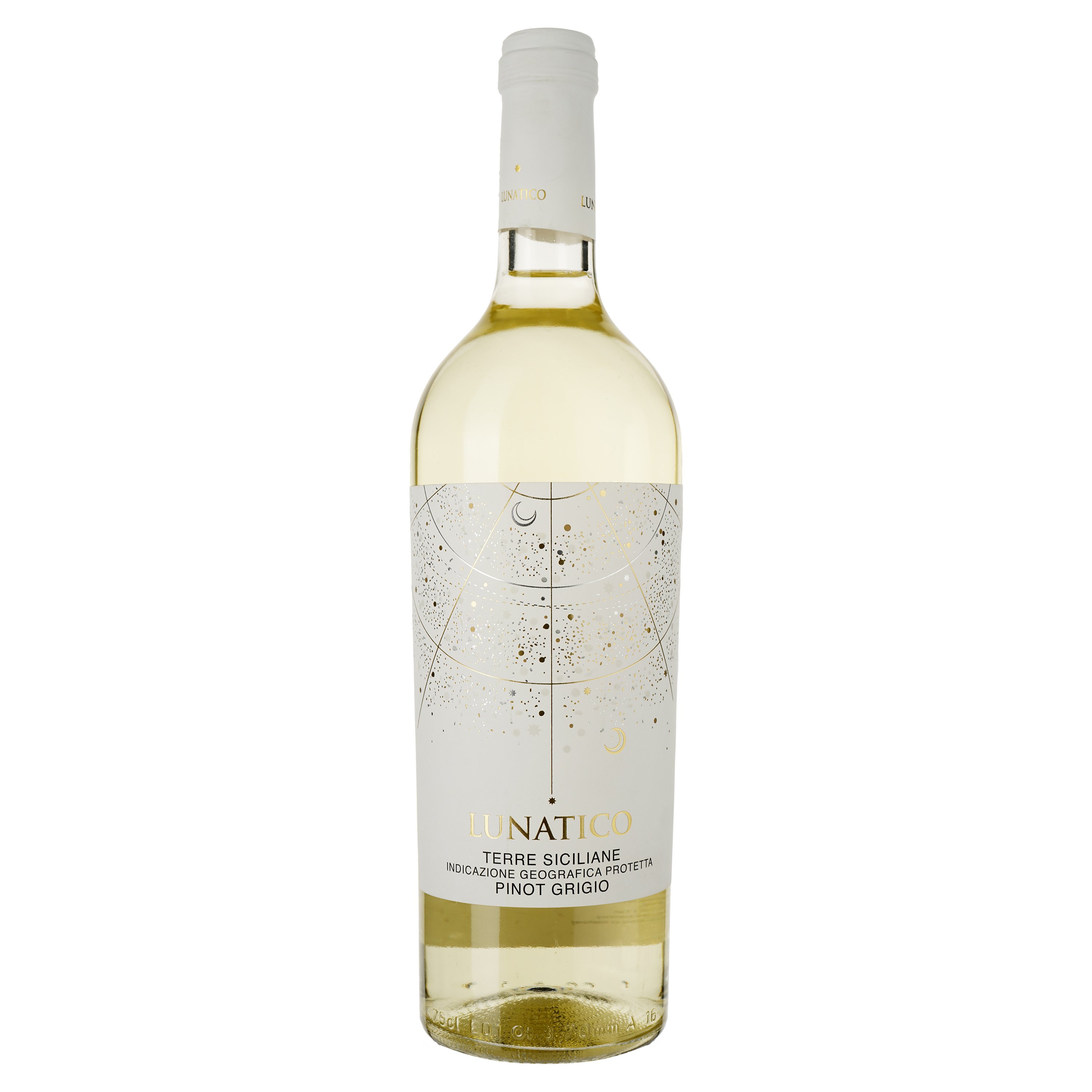 Вино Lunatico Pinot Grigio Terre Siciliane 2022, белое, сухое 0,75 л - фото 1