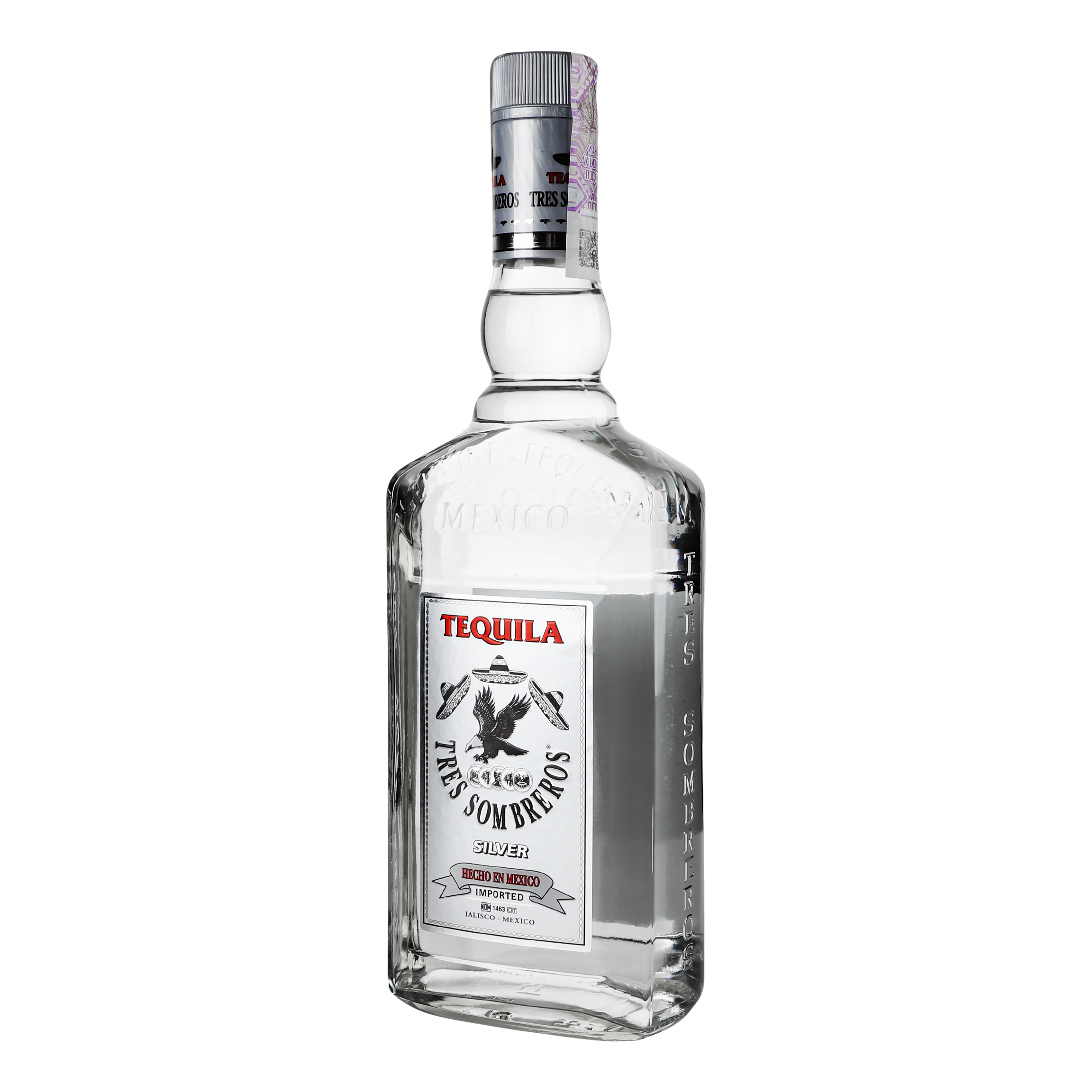 Текіла Tres Sombreros Silver, 38%, 0,7 л - фото 2