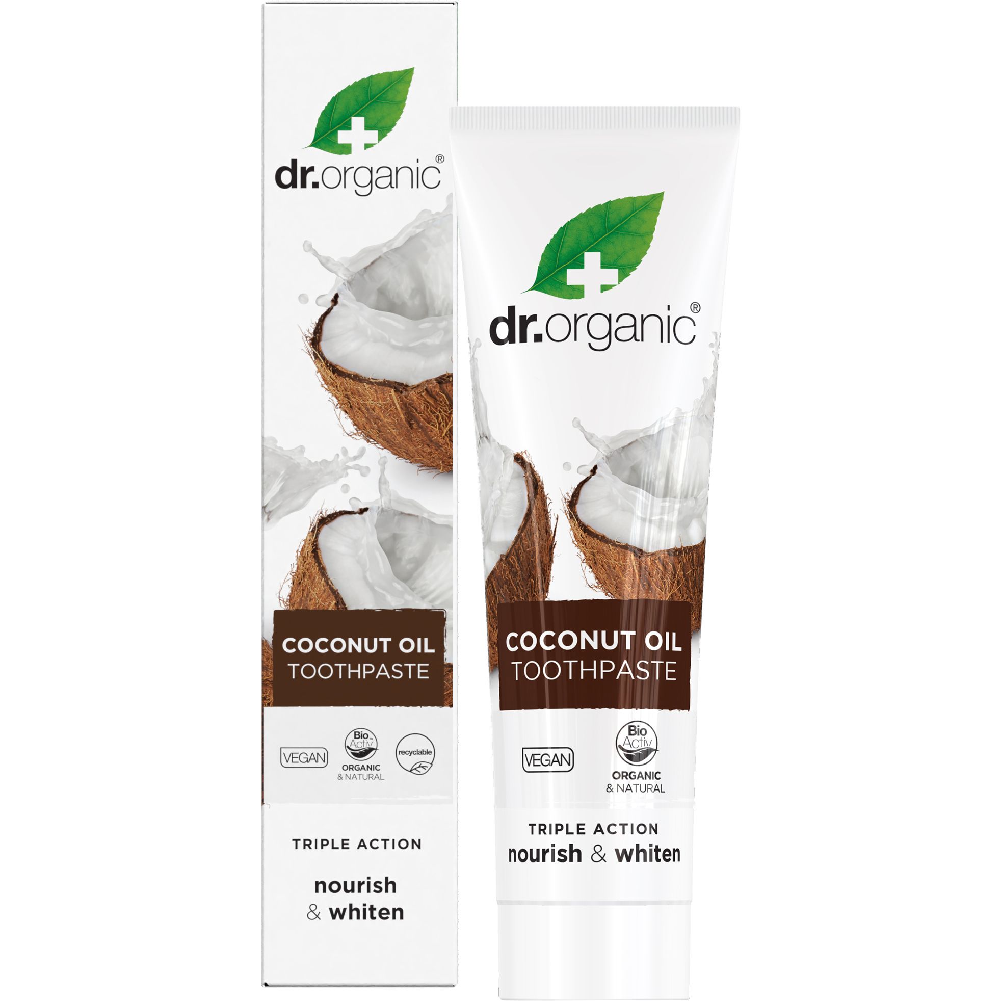 Зубная паста с кокосовым маслом Dr. Organic Coconut Oil Toothpaste 100 мл - фото 1