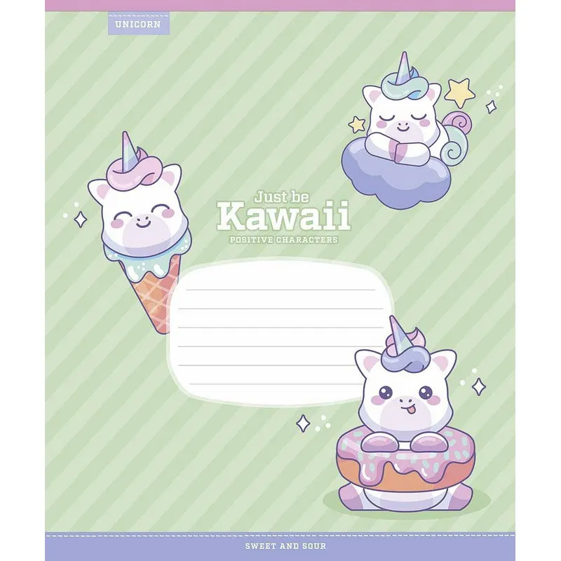 Тетрадь ученическая Школярик Just be Kawaii 012-3408C-5 в косую линию 12 листов - фото 1