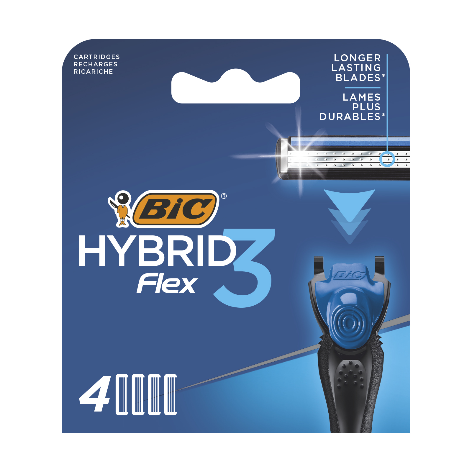 Змінні картриджі для гоління BIC Hybrid 3 Flex, 4 шт. - фото 1