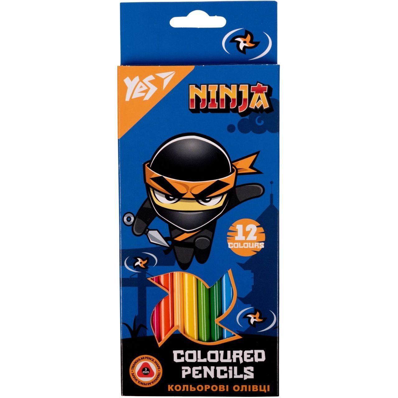 Олівці кольорові Yes Ninja, 12 кольорів (290703) - фото 1