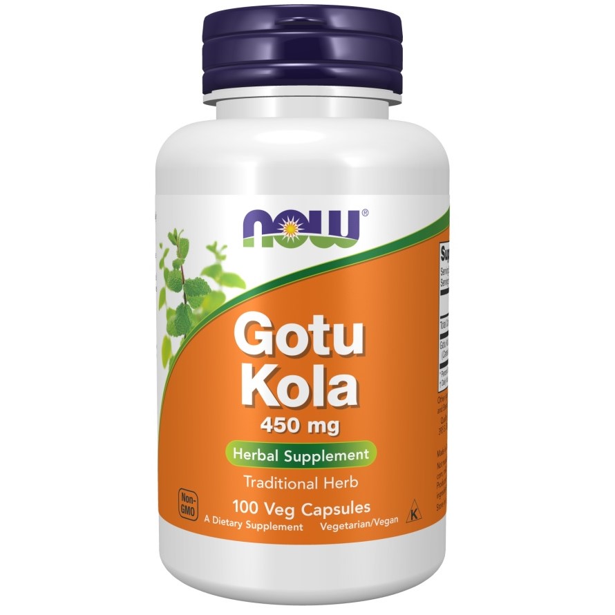 Готу кола Now Foods Gotu Kola 450 мг 100 вегетарианских капсул - фото 1