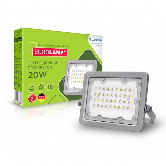 Прожектор Eurolamp з радіатором сірий (LED-FL-20(gray)) - фото 2