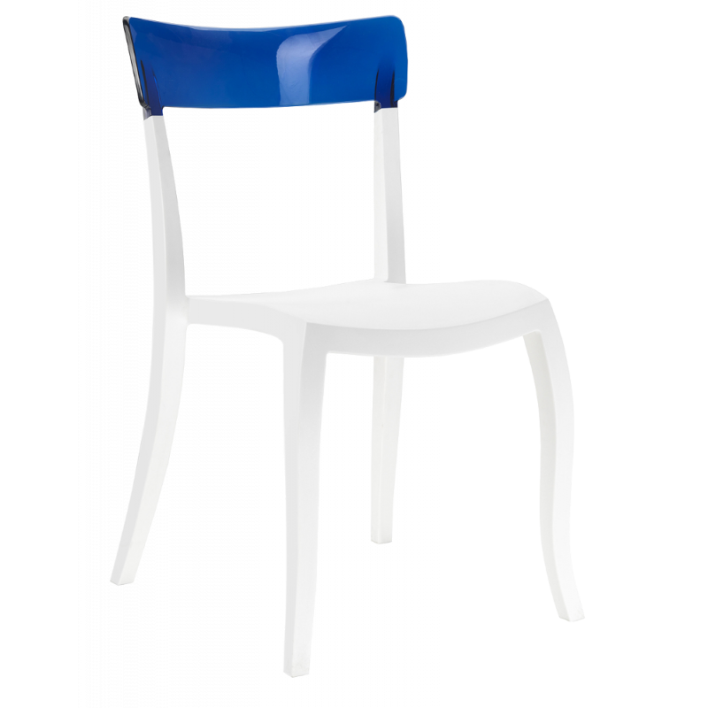Стул Papatya Hera-S, белое сиденье, верх прозрачно-синий (398961) - фото 1