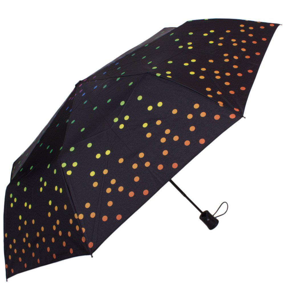 Женский складной зонтик полуавтомат Happy Rain 95 см черный - фото 2