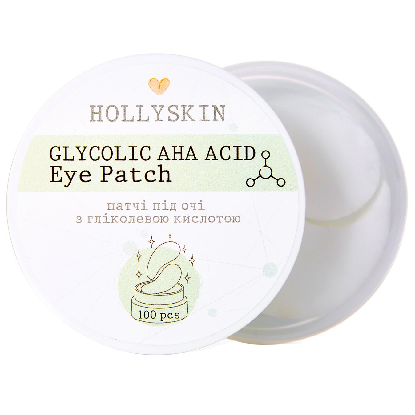 Патчі під очі Hollyskin Glycolic AHA Acid Eye Patch, 100 шт. - фото 1