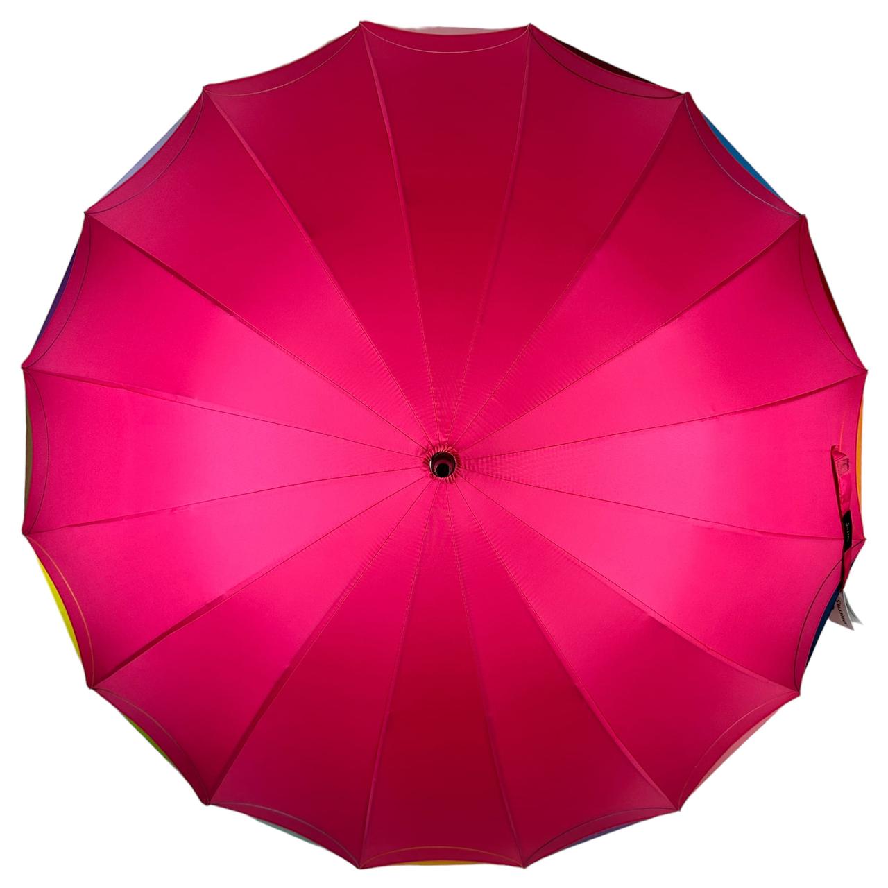 Жіноча парасолька-палиця напівавтомат Susino 102 см рожева - фото 5