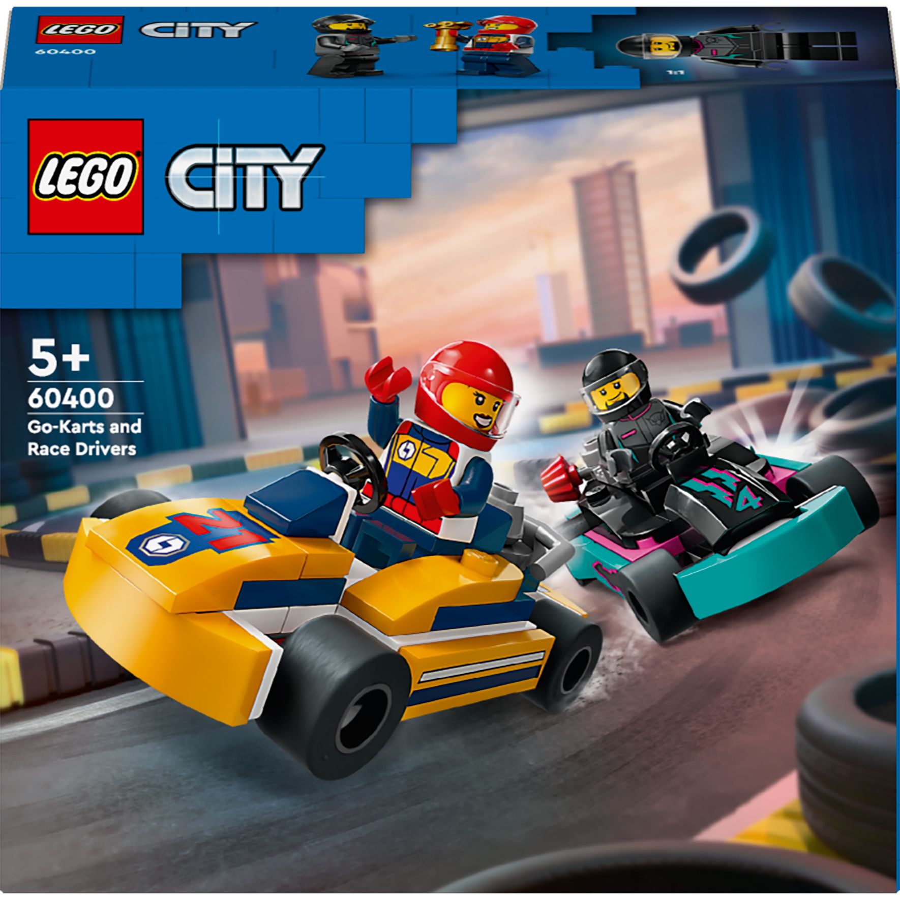 Конструктор LEGO City Картинг и гонщики и гонщики 99 деталей (60400) - фото 1