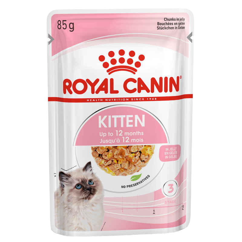 Вологий корм для кошенят Royal Canin Kitten Instinctive, шматочки в желе, 85 г - фото 1