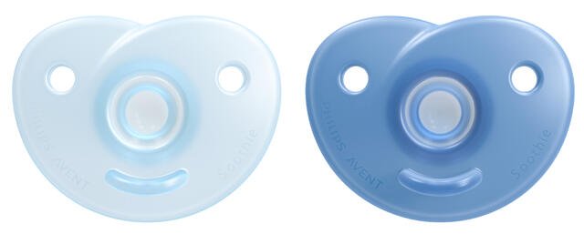 Пустушка силіконова Philips Avent Soothie для новонароджених, 0-6 місяців, блакитний, 2 шт. (SCF099/21) - фото 1