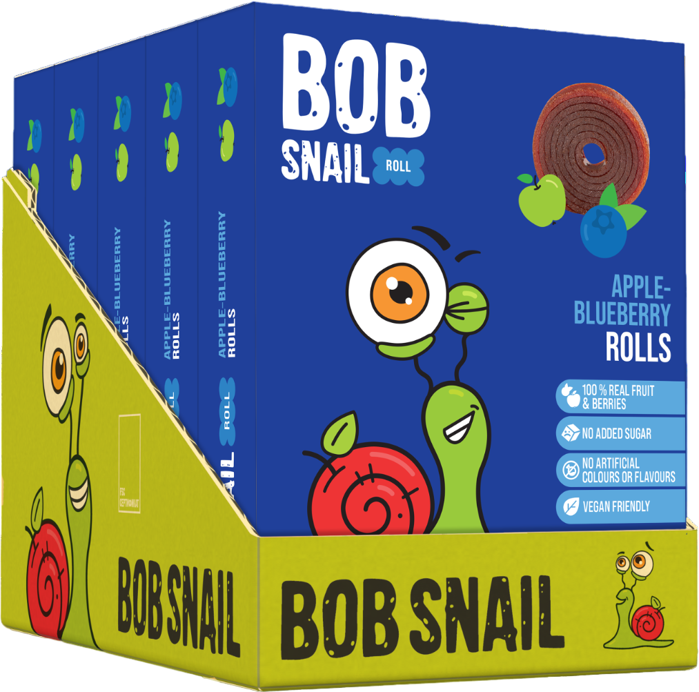 Набір фруктових цукерок Bob Snail Яблучно-Чорничні (5 шт. х 100 г) - фото 1