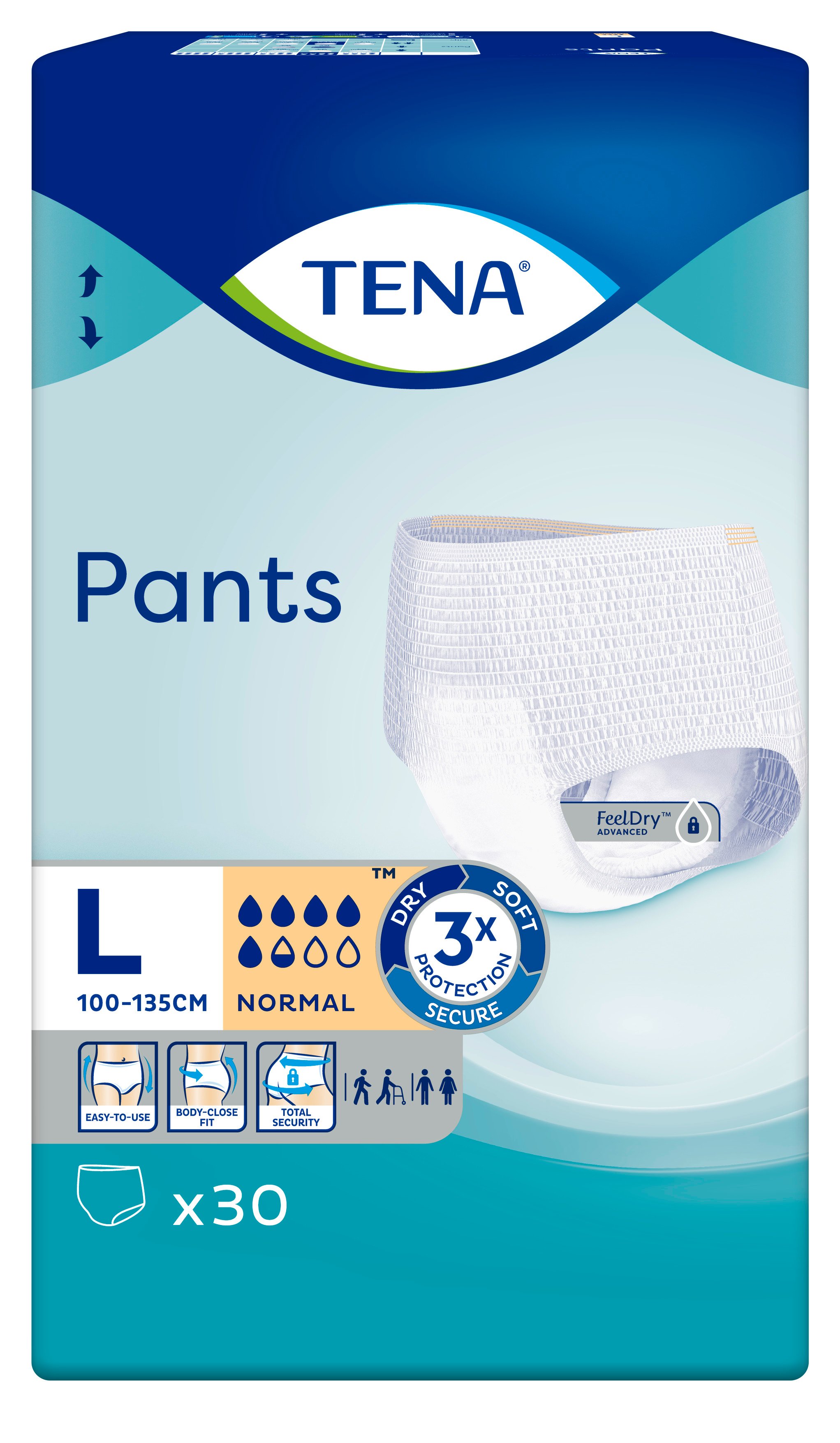 Трусы-подгузники для взрослых Tena Pants Normal Large, 30 шт. - фото 1