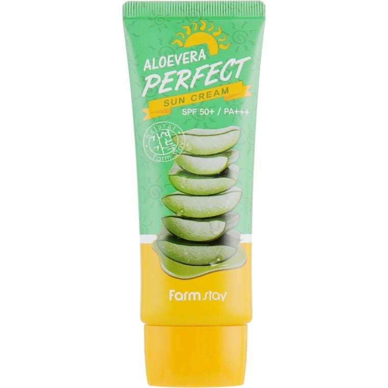 Сонцезахисний крем із алое FarmStay Aloevera Perfect Sun Cream SPF50+ PA+++, 70 мл - фото 1