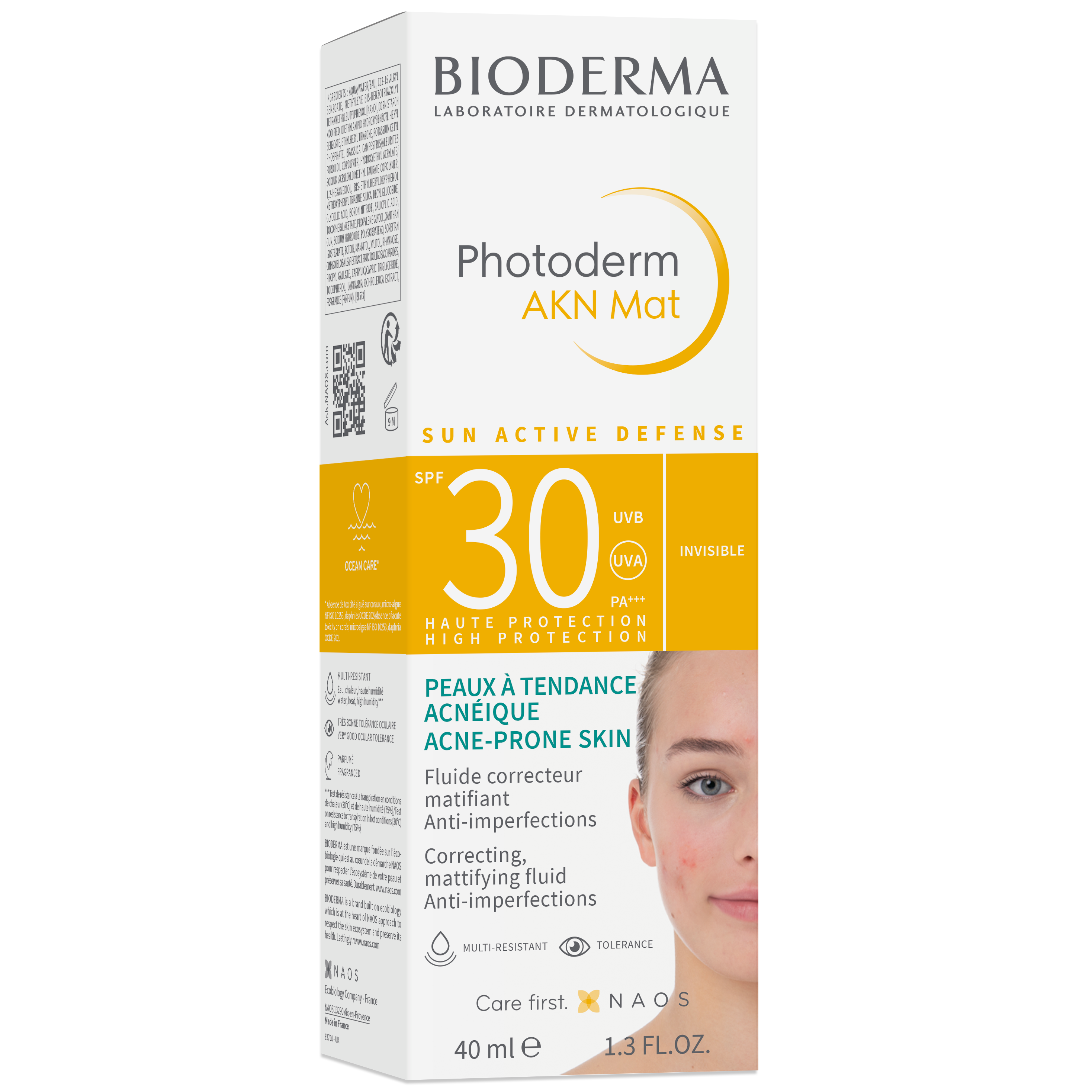 Солнцезащитный флюид для лица Bioderma Photoderm AKN Mat SPF 30, 40 мл (28481B) - фото 1