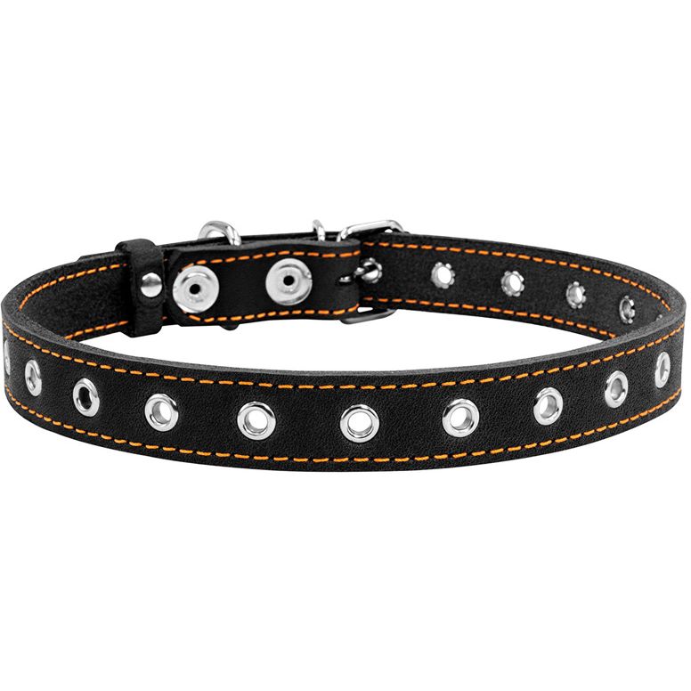 Ошейник для собак Collar, кожаный, безразмерный, 69х3,5 см, черный - фото 2